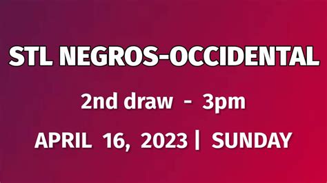 stl result today negros occidental|PCSO Official .